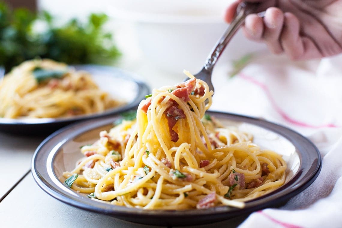 Classic Pasta Carbonara | Easy Weeknight Meal From Yellow Bliss Road