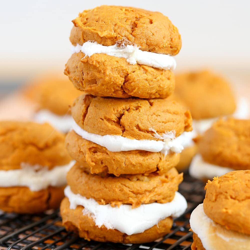 Pumpkin Cookie & Marshmallow Whoopie Pies | Fall Baking