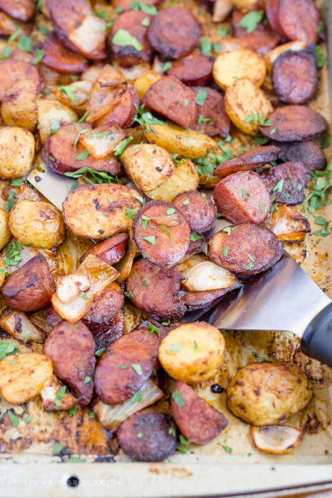 Easy Sausage Sheet Pan Dinner Recipe With Potatoes 