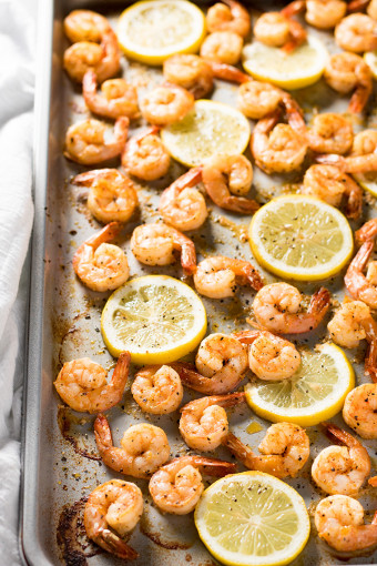 Easy Sheet Pan Lemon Pepper Shrimp | YellowBlissRoad.com