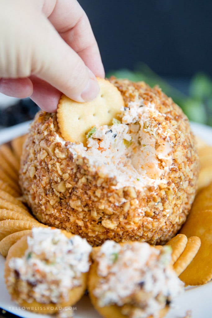 Olive Cheese Ball with Toasted Walnuts | YellowBlissRoad.com