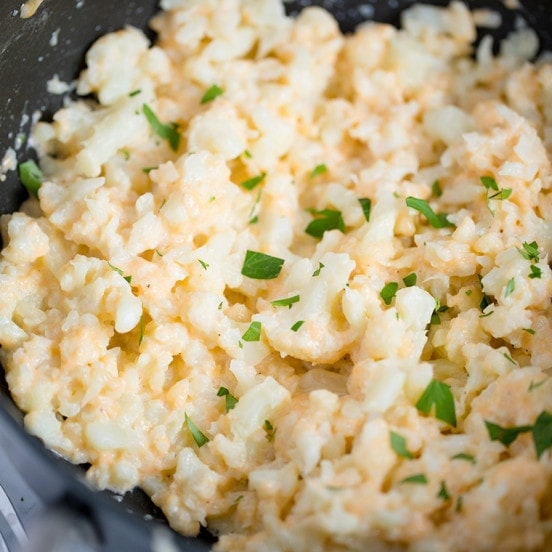 Easy One Pan Cauliflower “Mac” & Cheese | Healthy, Low-Carb Side Dish