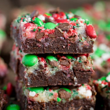 Christmas Magic Layer Brownie Bars | Holiday dessert idea