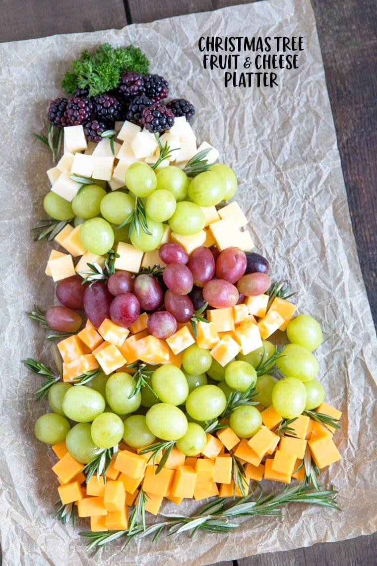 Christmas Tree Fruit & Cheese Platter | YellowBlissRoad.com