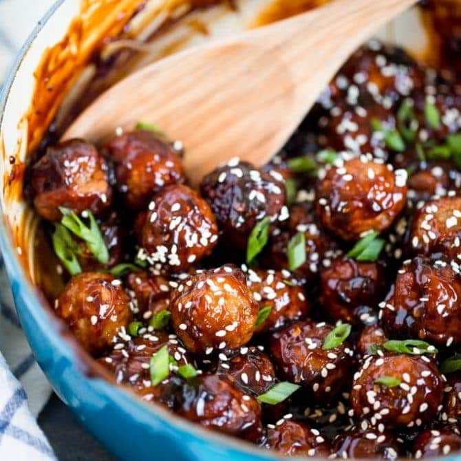 Spicy Honey Garlic Meatballs | Easy Party Appetizer