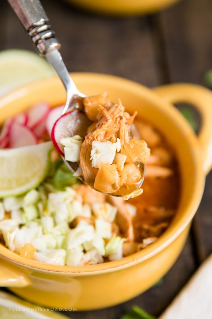 Easy Chicken Pozole Rojo Soup