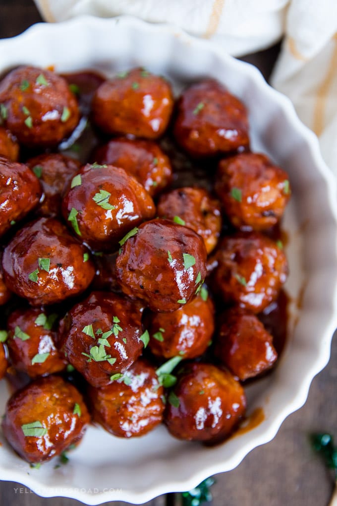 BBQ Grape Jelly Meatballs Yellow Bliss Road