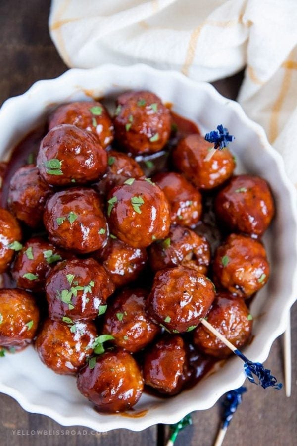 BBQ Grape Jelly Meatballs Yellow Bliss Road