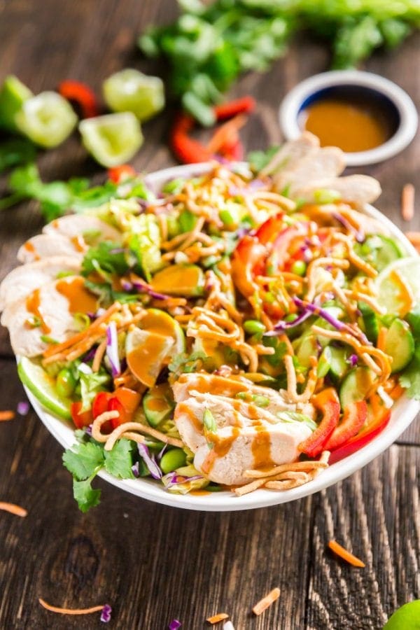 Asian Salad with Peanut Dressing | YellowBlissRoad.com