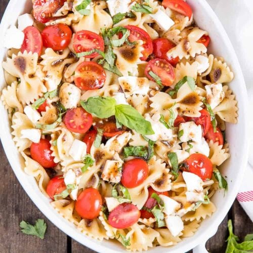 Easy Caprese Pasta Salad with Balsamic Vinaigrette