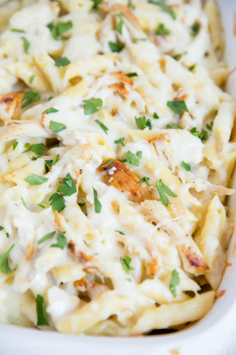 Chicken Alfredo Baked Ziti Recipe With Traditional Or Lighter Alfredo Sauce 5040