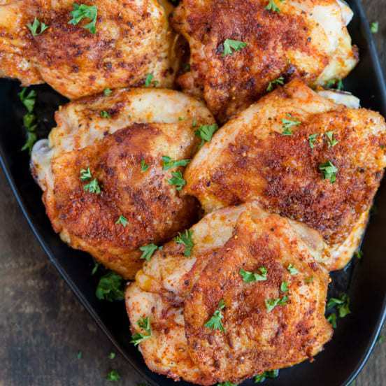 Easy Crispy Baked Chicken Thighs | Yellow Bliss Road