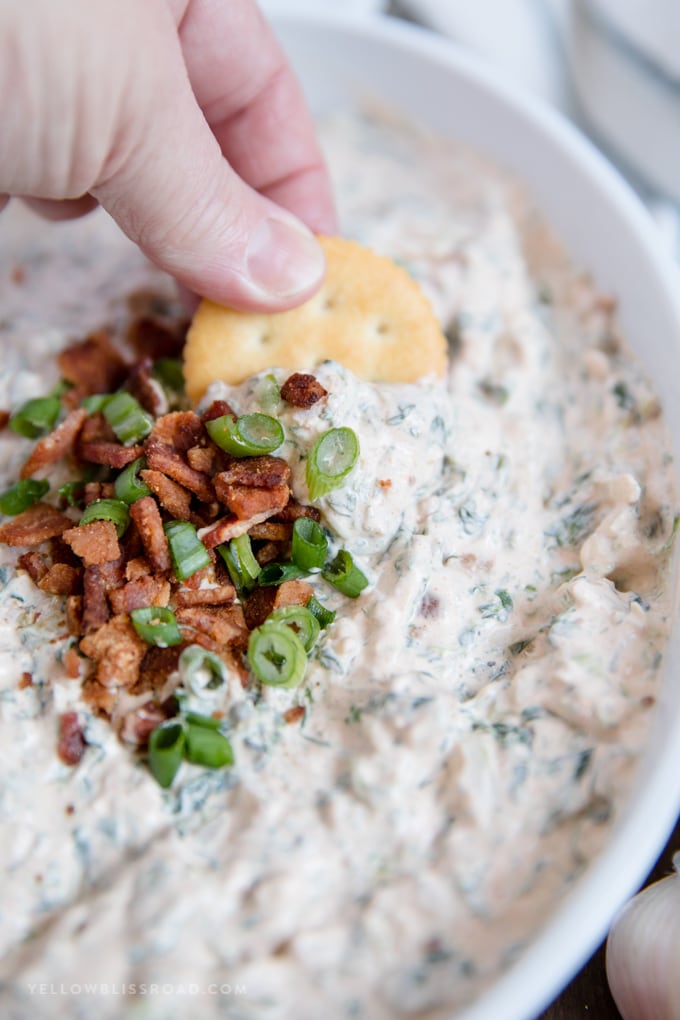 Bacon Garlic Spinach Dip  Made from Scratch  No Soup Mix Here!