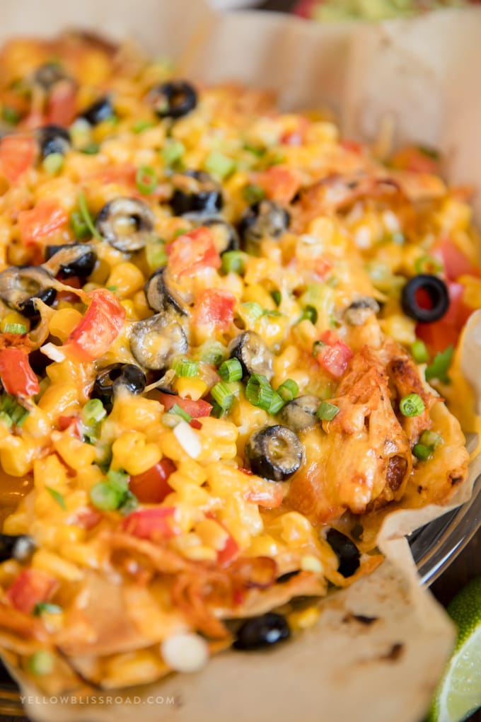 Loaded Chicken Nachos Recipe - Mexican Chicken, Cheese & Veggies!