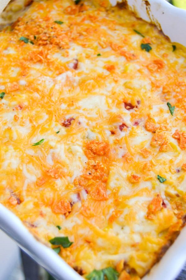 Creamy Cheesy Dorito Chicken Casserole | YellowBlissRoad.com