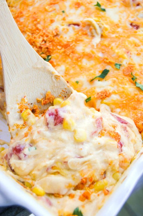 Creamy Cheesy Dorito Chicken Casserole | YellowBlissRoad.com