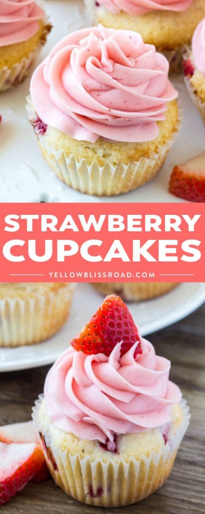 Strawberry Cupcakes - Yellow Bliss Road