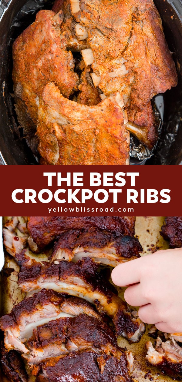 Crockpot Ribs (Slow Cooker Baby Back Ribs) | YellowBlissRoad.com