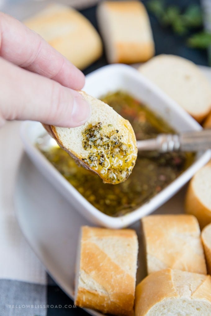 Garlic Herb Olive Oil Bread Dip Yellow Bliss Road