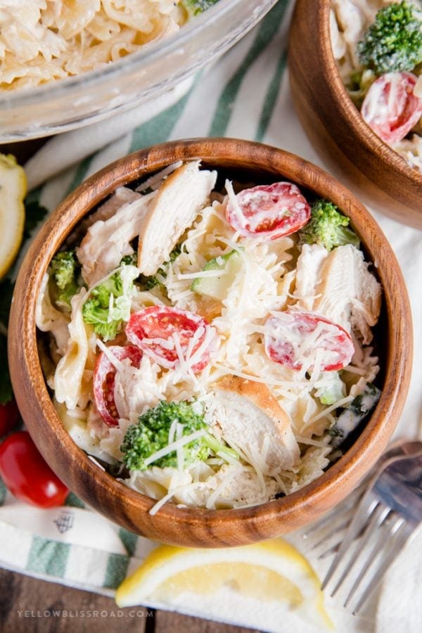 Creamy Chicken Pasta Salad - Yellow Bliss Road