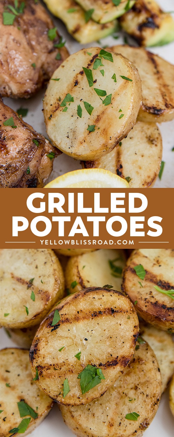 Grilled Potatoes with Garlic, Lemon and Herbs | YellowBlissRoad.com