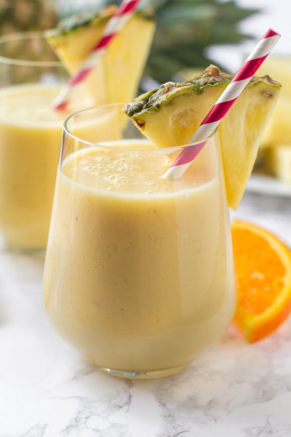 Simple Pineapple Smoothie Yellow Bliss Road