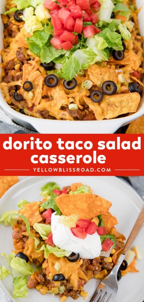 Dorito Taco Salad Casserole | Easy and Delicious| YellowBlissRoad.com