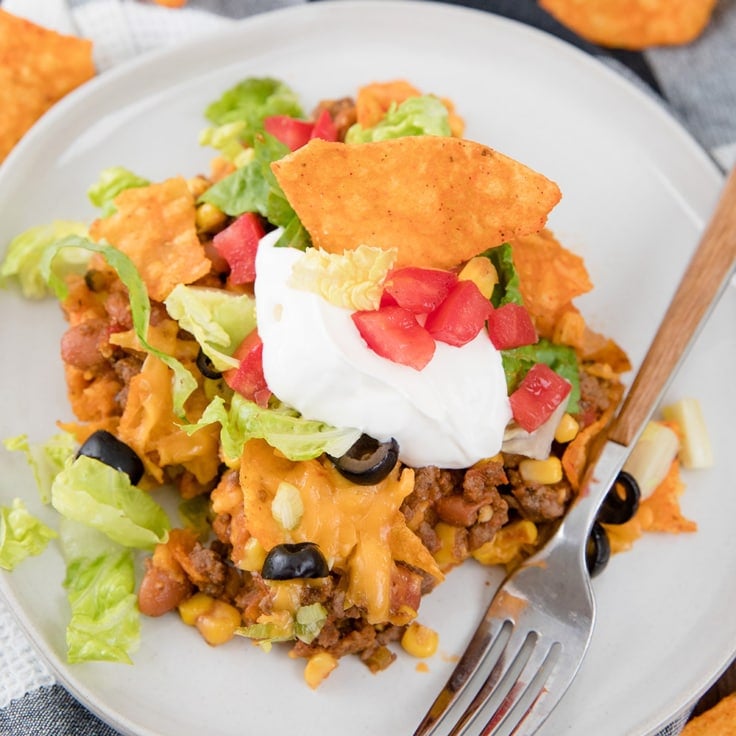 Dorito Taco Salad Casserole | Easy and Delicious| YellowBlissRoad.com