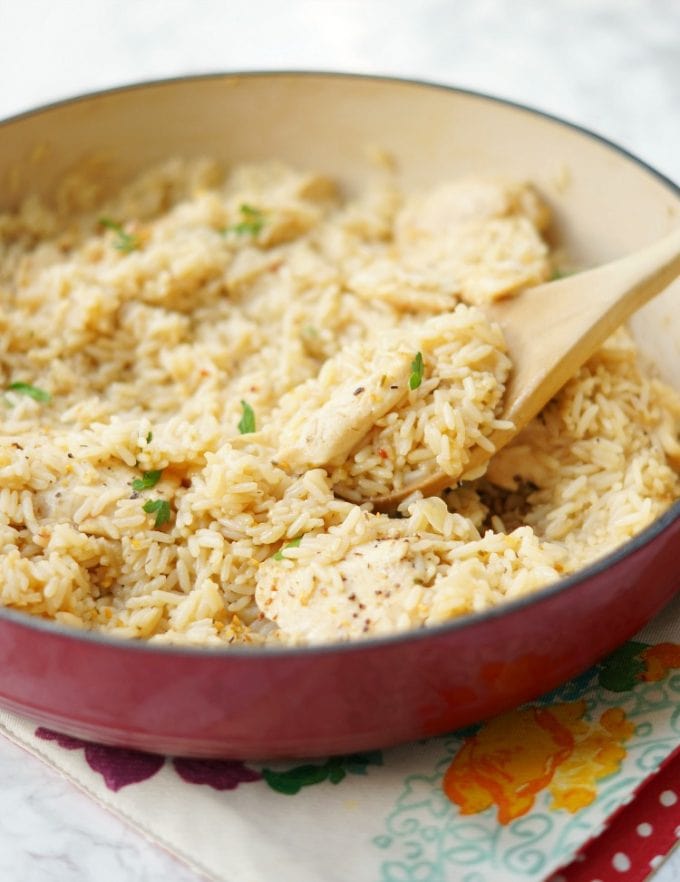 Skillet Chicken and Rice Recipe | YellowBlissRoad.com