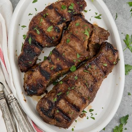 Grilled Steak Marinade with Printable Guide to Grilling Steak