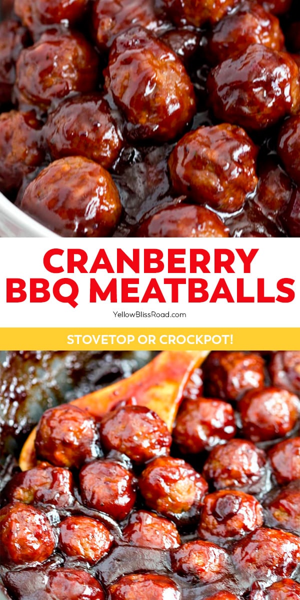 Easy Cranberry BBQ Meatballs (Stovetop or Slow Cooker)