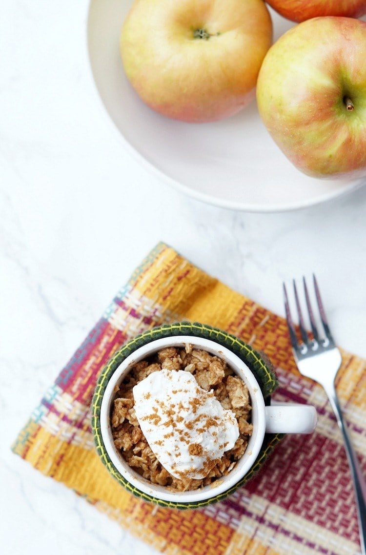 Easy Microwave Apple Crisp in a Mug | YellowBlissRoad.com