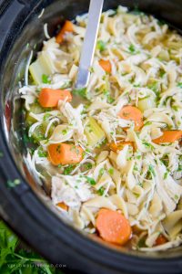 Easy Crockpot Chicken Noodle Soup Recipe | YellowBlissRoad.com