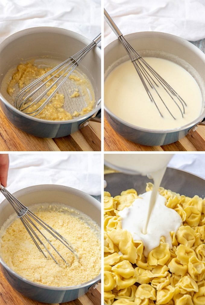 Tortellini with Creamy Garlic Parmesan Sauce | YellowBlissRoad.com
