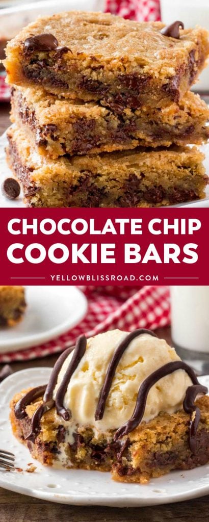 Chocolate Chip Cookie Bars - Yellow Bliss Road