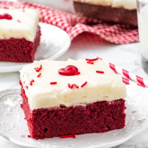 Red Velvet Brownies with Cream Cheese Frosting | YellowBlissRoad.com