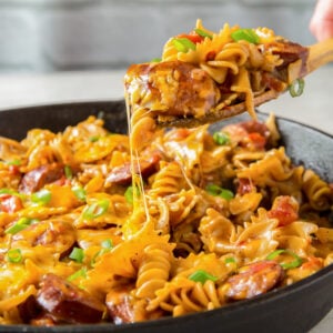 One Pan Cheesy Smoked Sausage Pasta Recipe Yellowblissroad Com