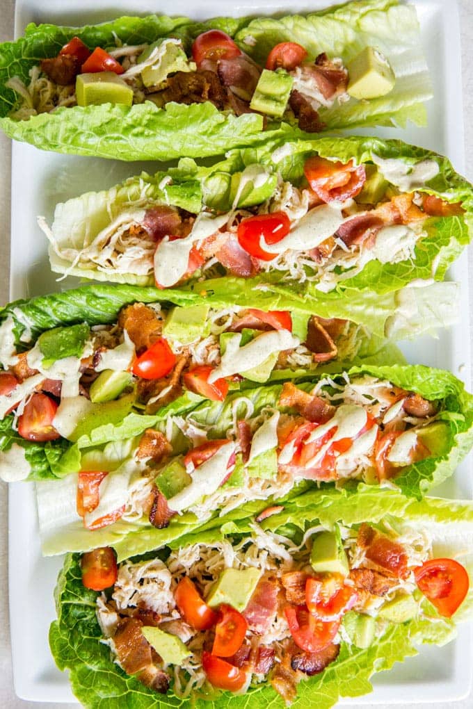 Easy Chicken Club Lettuce Wraps | YellowBlissRoad.com