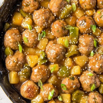 Sweet and Sour Meatballs Recipe | YellowBlissRoad.com