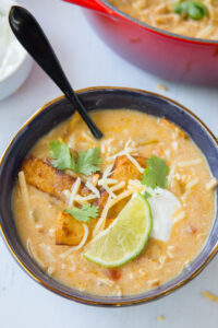 Green Chile Chicken Enchilada Soup | YellowBlissRoad.com