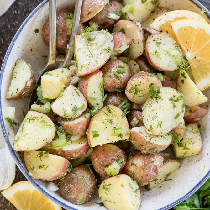 Easy Lemon Herb Red Potato Salad | YellowBlissRoad.com