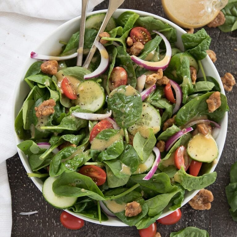 The Best Spinach Salad Yellow Bliss Road   Spinach Salad With Red Wine Vinaigrette Social 768x768 