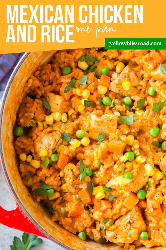 One Pot Mexican Chicken and Rice | yellowblissroad.com