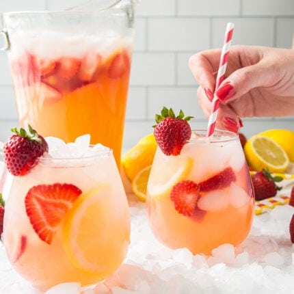 The Best Strawberry Lemonade (with boozy option)