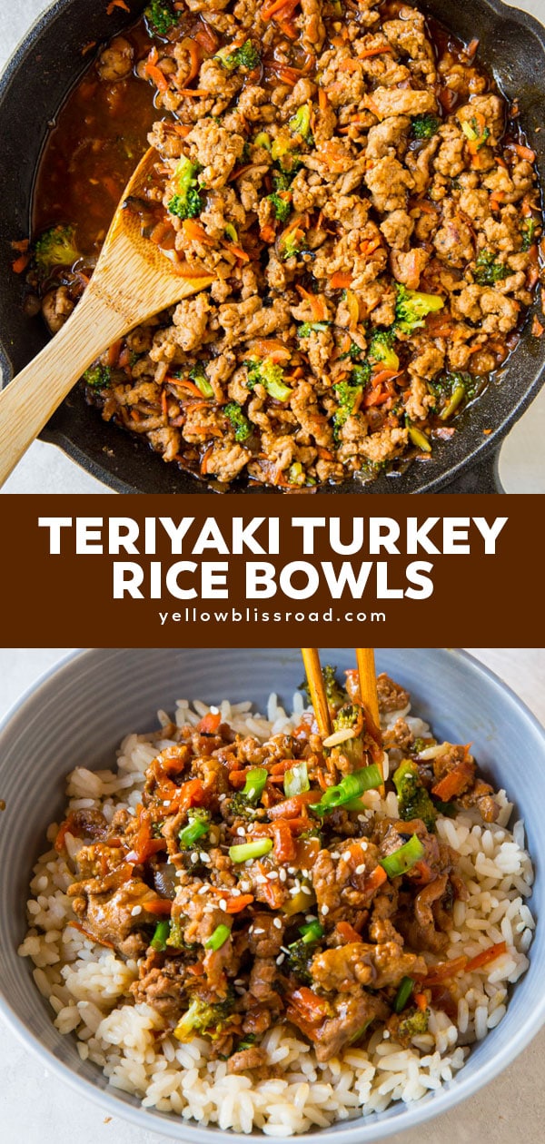 Easy Ground Turkey Recipes | Healthy Teriyaki Turkey Rice Bowl