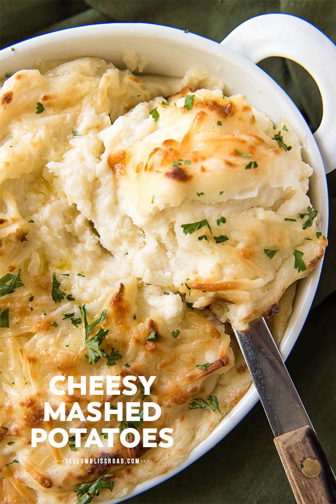 Easy Cheesy Mashed Potatoes Recipe | YellowBlissRoad.com