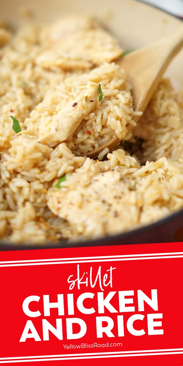 Skillet Chicken and Rice Recipe | YellowBlissRoad.com