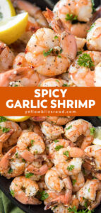 Spicy Garlic Shrimp Recipe | YellowBlissRoad.com