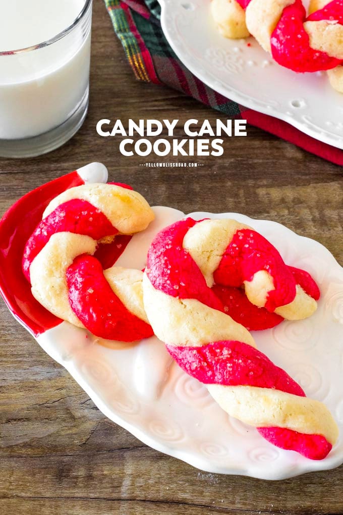 Candy Cane Cookies Recipe | YellowBlissRoad.com