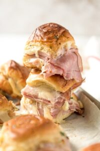 Ham and Cheese Sliders with Garlic Butter | YellowBlissRoad.com